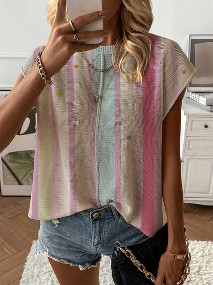 Women's Print Drop-Shoulder Knit Top