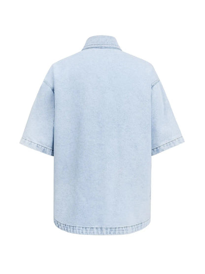 Women's Denim Coats, Jacket, Casual Short Sleeve Shirt Top for Summer