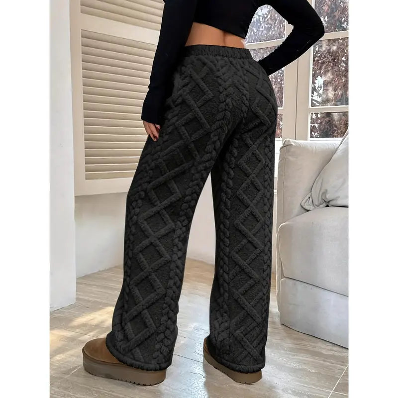 Women's Plush Textured Warm Lounge Pants