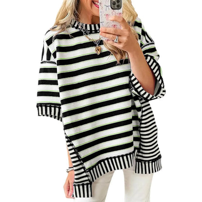 Women's Mixed Stripes Oversized T-shirt