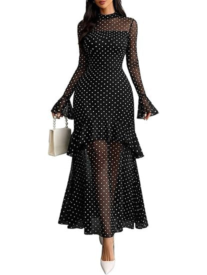 Valentine's Sheer Leopard Maxi Dress