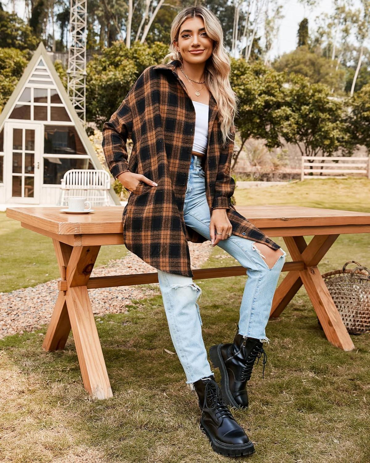 Women's Button Down Plaid Flannel Shirts (Buy 2 Free Shipping)