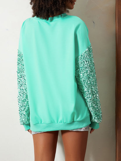 Hot Sale-Women's Santa Sequin Patchwork Sweatshirt