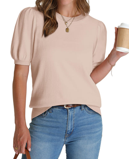 Women's Lightweight Puff Short Sleeve Sweater(Buy 2 Free Shipping)