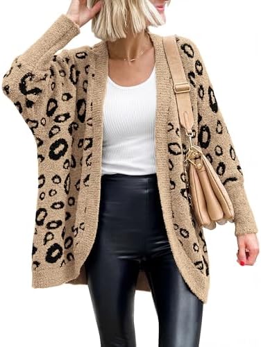 Leopard Cardigan for Women Knit Fall Fashion Clothes