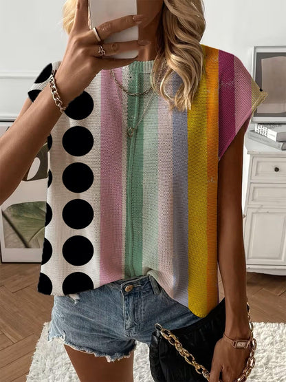 Women's Print Drop-Shoulder Knit Top