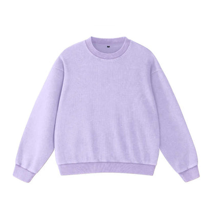 Acid Washed Waffle Oversized Crew Neck Unisex Street Sweatshirt
