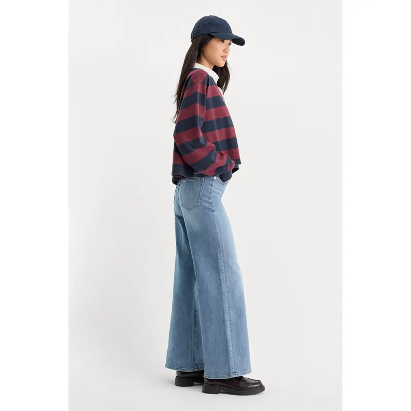 Women’s High Waist Wide Leg Palazzo Ankle Jeans