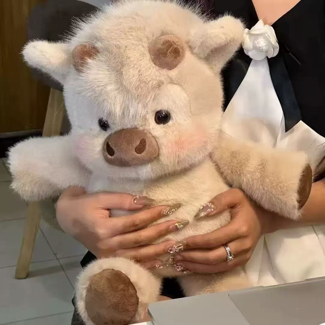 Cute Running Animal Plush Toy Collection 🐷🐮🐼✨