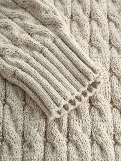 Limited time sale🔥Women's Stand Collar Single Button Cable Knit Long Cardigan