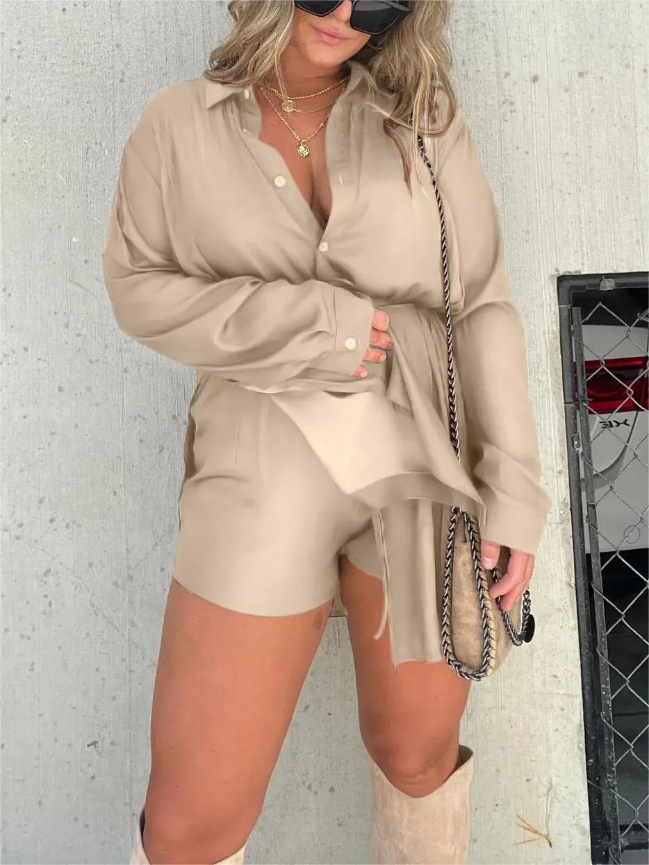Satin Covered Nights Romper Set (Buy 2 Free Shipping)