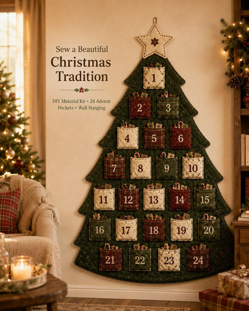 🎉🎄✨24-Pocket Fabric Christmas Advent Tree Kit(📦 Buy 2 Free Shipping)