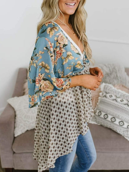 🔥🔥🔥🔥Women's Floral Kimono Ruffle Sleeve Tie Cardigans Flowy Boho Loose Cover Ups