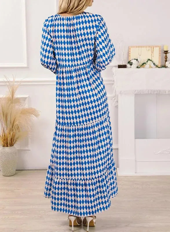 Women's Puff Sleeve Floral Boho Maxi Dress (Buy 2 Free Shipping)