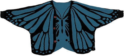 Women's Butterfly Wing Crochet Cardigan Open Front Knit Poncho