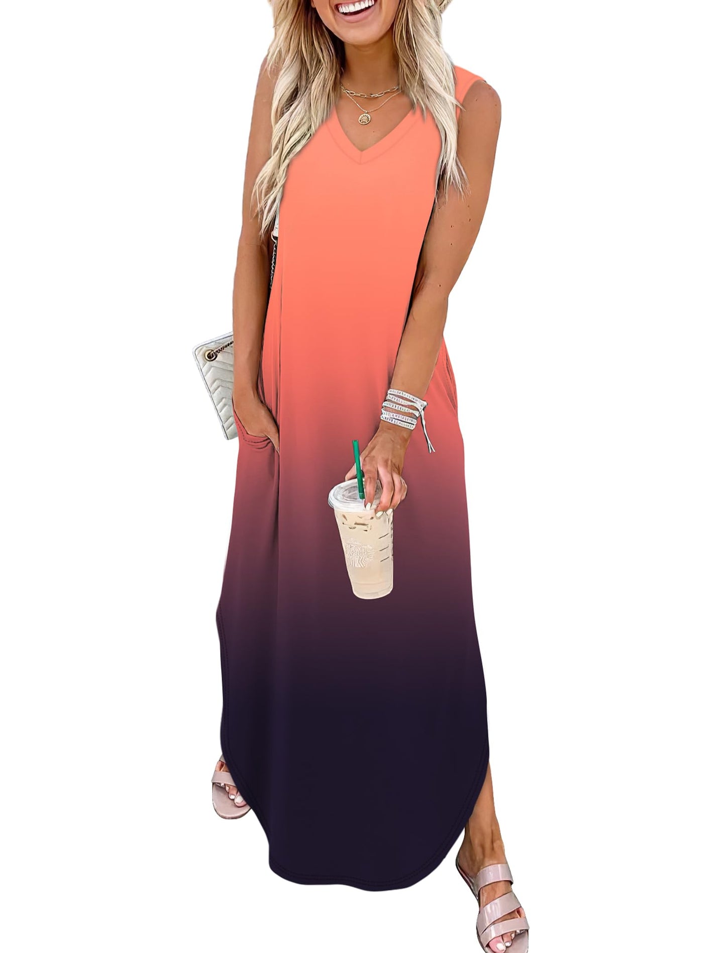 Women's 2026 Summer Casual V-Neck Floral Print Dress with Pockets