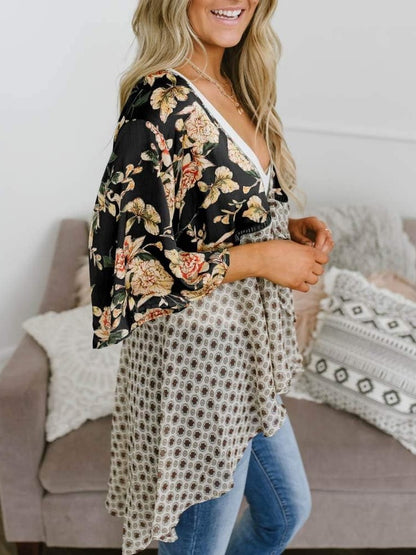 🔥🔥🔥🔥Women's Floral Kimono Ruffle Sleeve Tie Cardigans Flowy Boho Loose Cover Ups