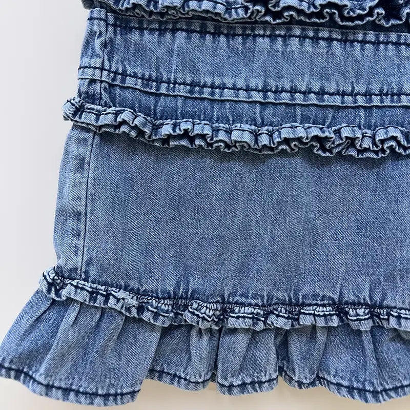Vintage Ruffle Hem Wide Leg Denim Pants(BUY 2 FREE SHIPPING)