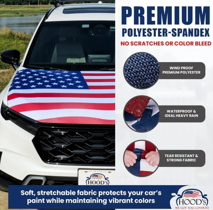 🎉4th Of July Flash Sale 65K+🔥Patriotic American Flag Car Hood Cover 🇺🇸🚗【Buy 2 Free Shipping】