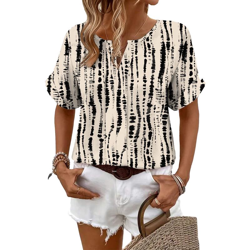 2026 Spring/Summer Women's Casual Abstract Print Blouse（Buy 2 Free Shipping）