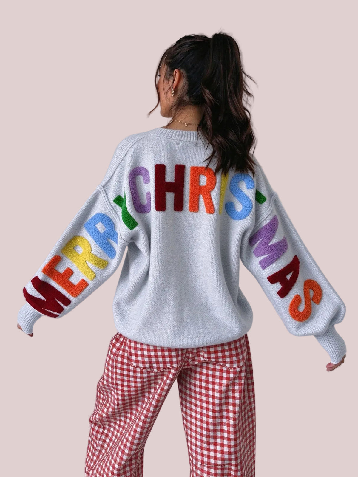 🎄🎁🎊Women's Merry Christmas Rainbow Letter Sweater