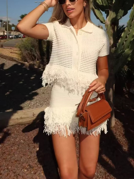 Women's Crochet Knit Fringe Two-Piece Set(BUY 2 FREE SHIPPING)