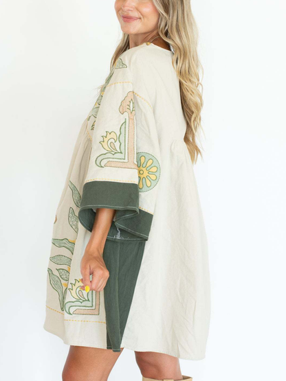 Women's Boho Embroidered V-Neck Mini Dress(BUY 2 FREE SHIPPING)