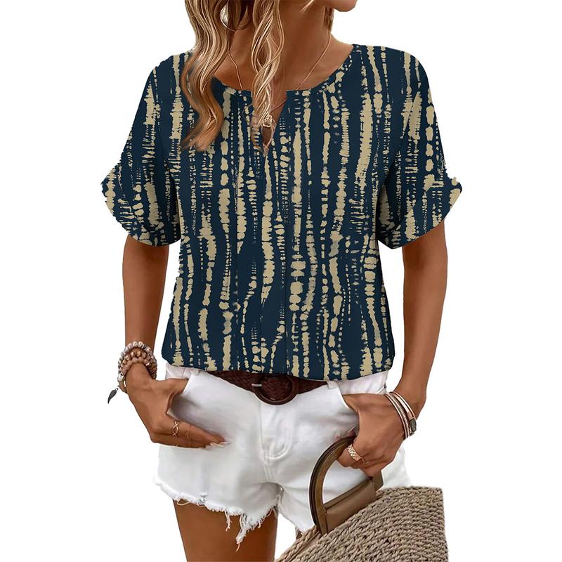 2026 Spring/Summer Women's Casual Abstract Print Blouse（Buy 2 Free Shipping）