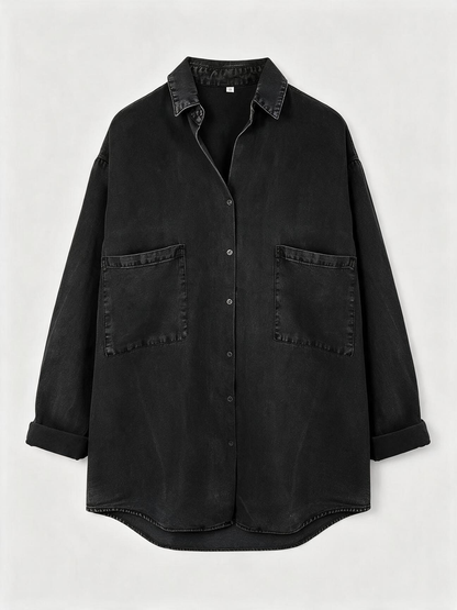 Oversized Washed Denim Shirt
