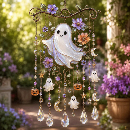 Halloween Stained Glass Suncatcher Wind Chime 🎃