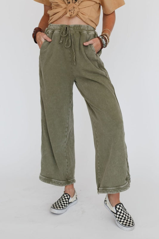 Women's Acid Washed Faded Wide Leg Pants (Buy 2 Free Shipping)