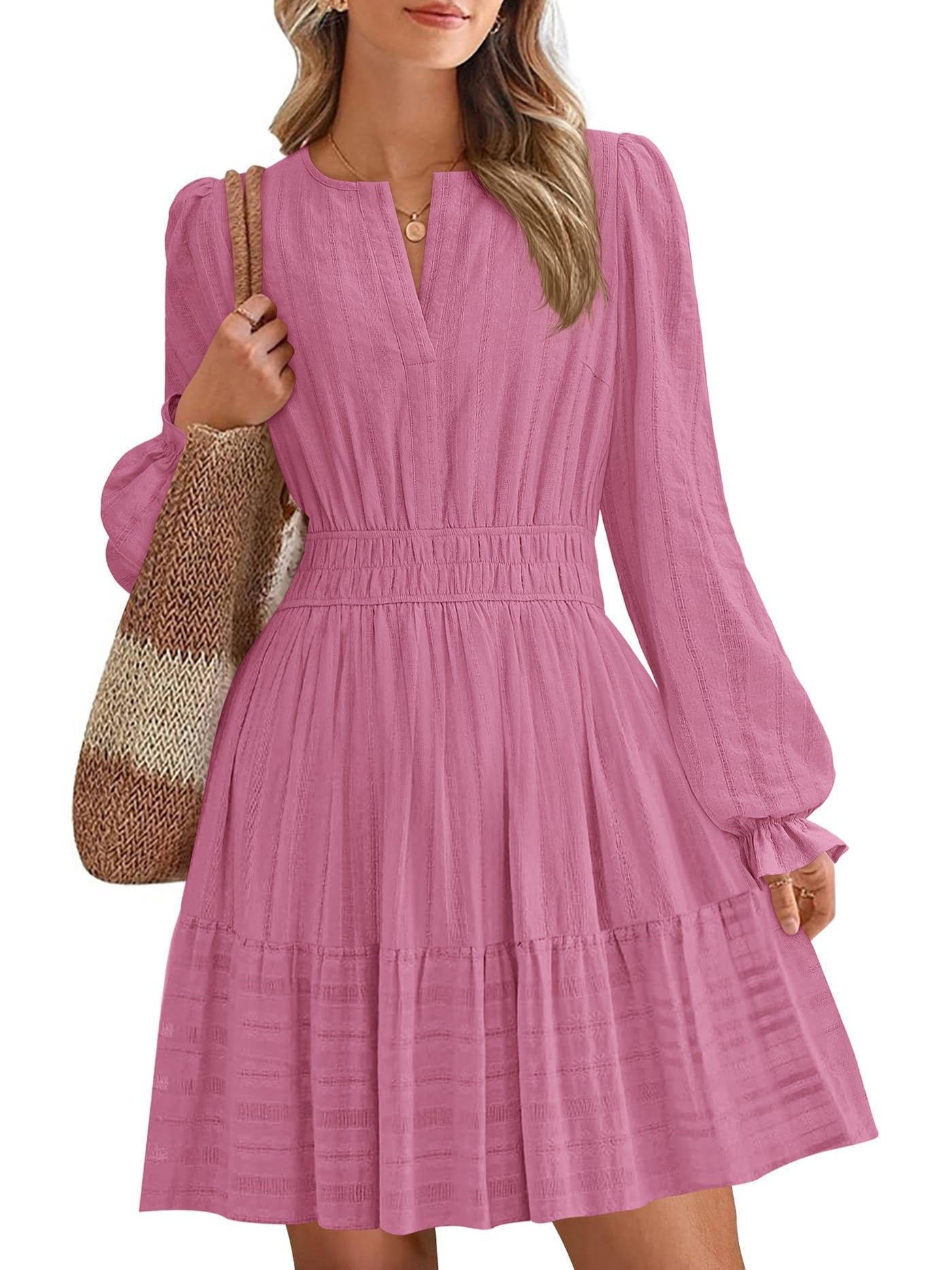 Women's Tiered Ruffle Hem V-Neck Dress(BUY 2 FREE SHIPPING)