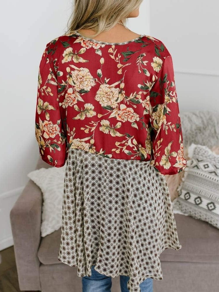 🔥🔥🔥🔥Women's Floral Kimono Ruffle Sleeve Tie Cardigans Flowy Boho Loose Cover Ups