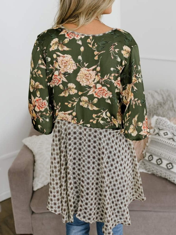 🔥🔥🔥🔥Women's Floral Kimono Ruffle Sleeve Tie Cardigans Flowy Boho Loose Cover Ups