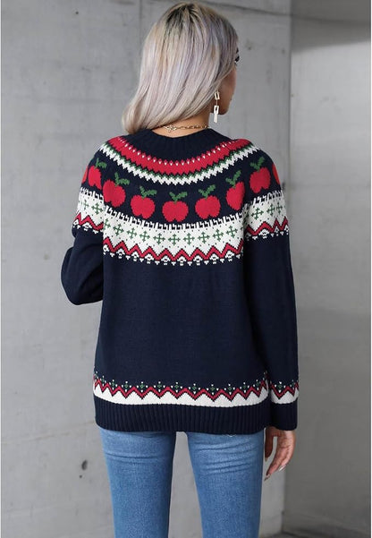 Halloween Fair Isle Pumpkin Long Sleeve Pullover