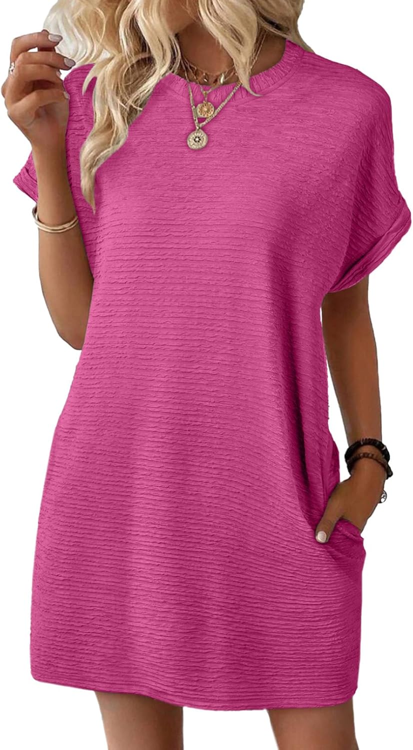 🔥Women's Lightweight Summer Short Sleeve Dress with Pockets