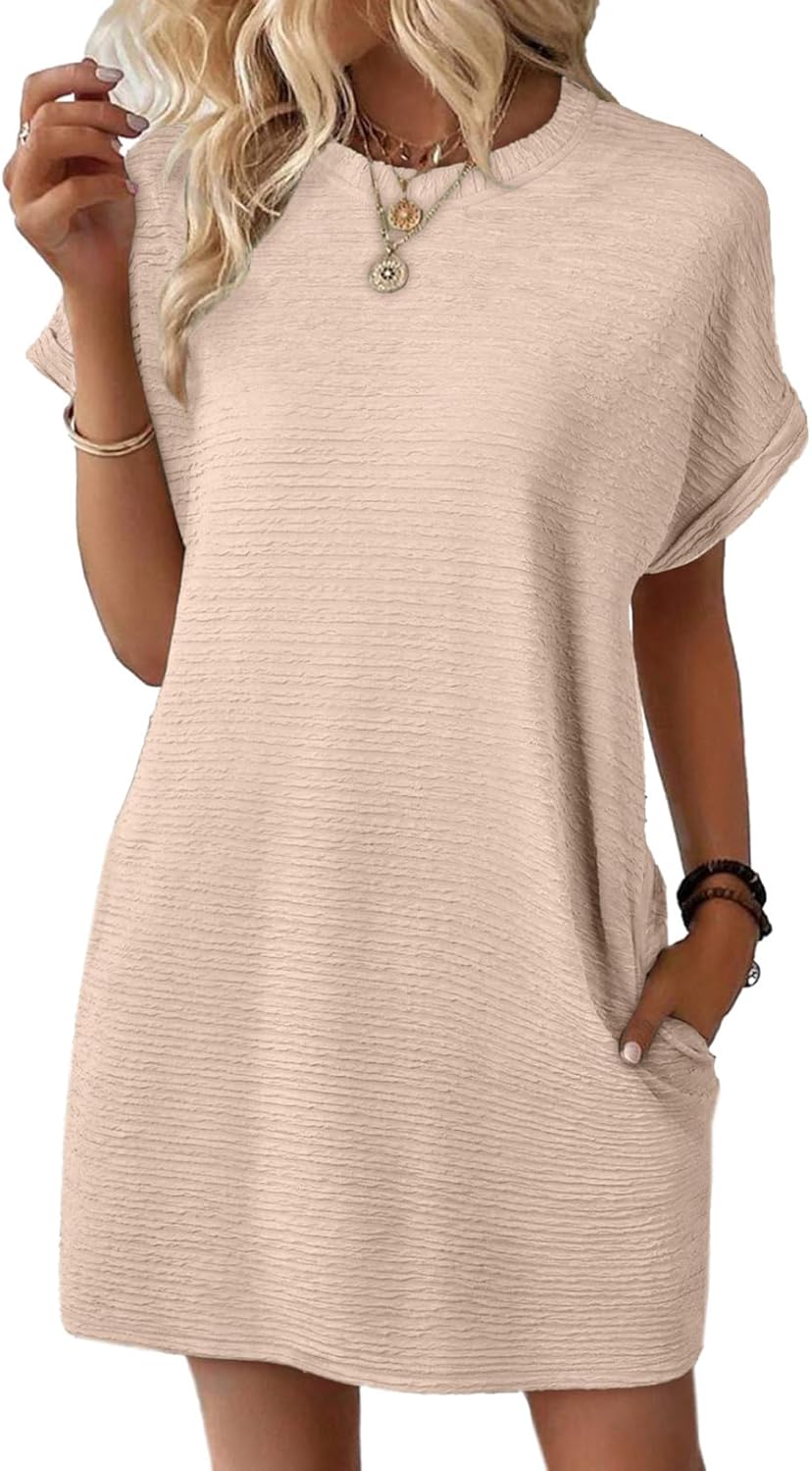 🔥Women's Lightweight Summer Short Sleeve Dress with Pockets