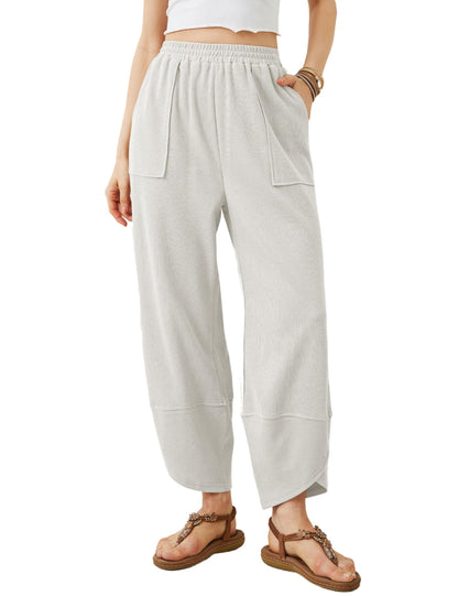Womens Baggy Wide Leg Pants Casual Elastic Waisted Palazzo Harem Pants with Pockets(BUY 2 FREE SHIPPING)
