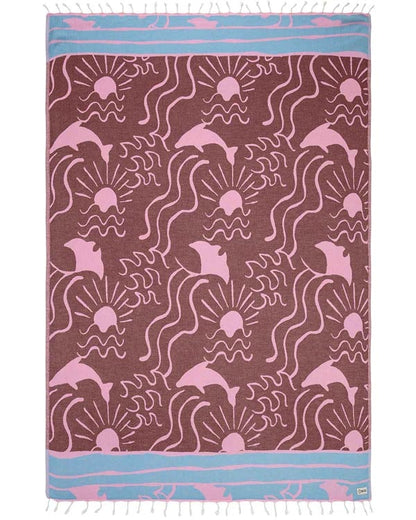🏖️Daisy Turtle Turkish Cotton Beach Towel – Oversized Sand Resistant Quick Dry Towel