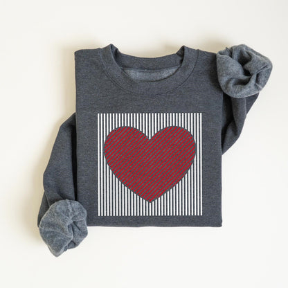 Limited time sale🔥Retro Valentines Heart Stripe Print Sweatshirt