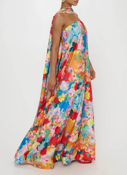 Women's Halter Neck Floral Maxi Dress