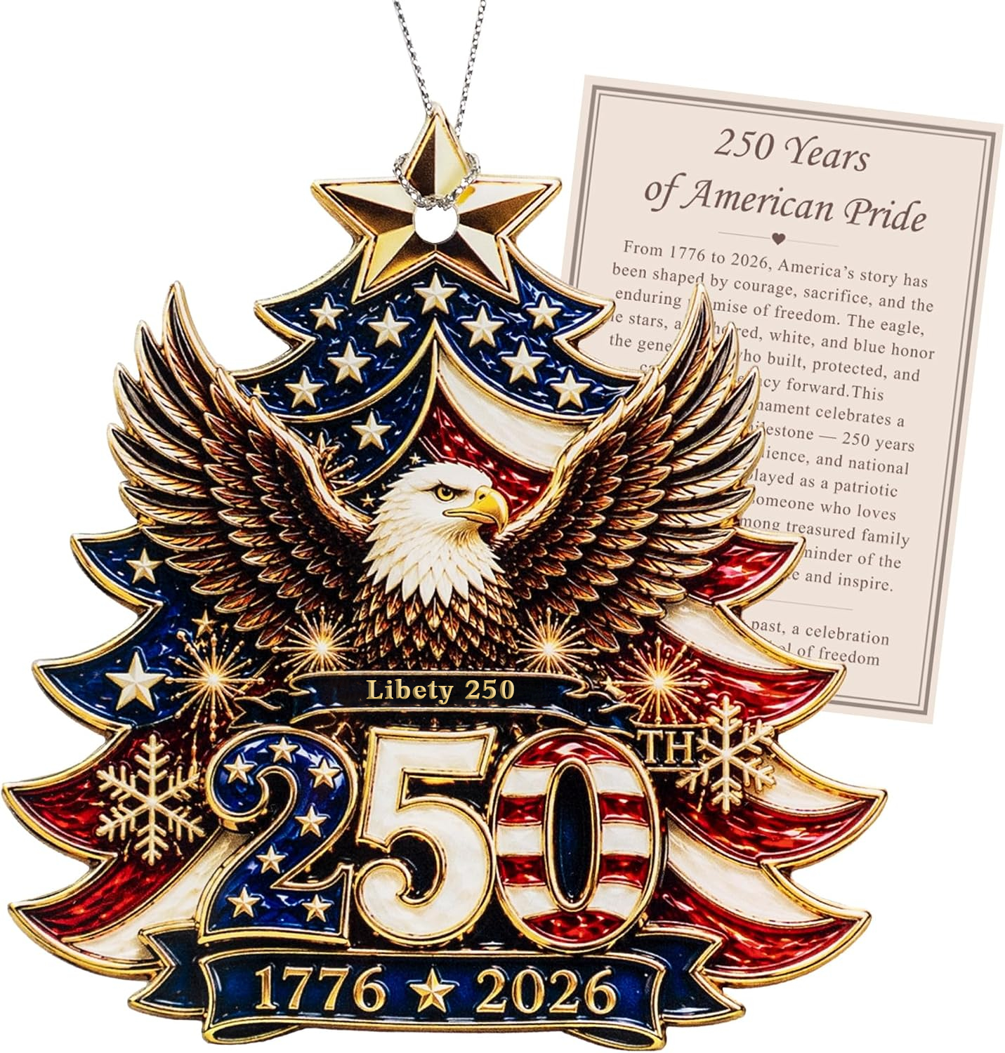 1776–2026 Liberty Eagle Christmas Ornament