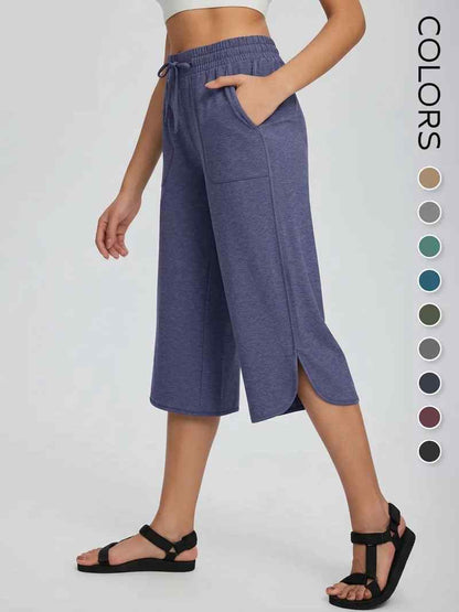 👖 Women's Wide Leg Yoga Capris – High Waisted with Pockets, Quick Dry, Lightweight, UPF 50+ Sun Protection – Loose Comfy for Hiking, Gym, Travel & Outdoor Workout ☀️