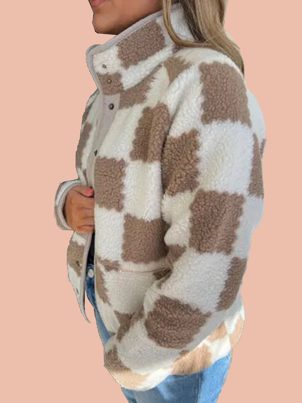 Women's Checkered Sherpa Fleece Jacket (Buy 2 Free Shipping)
