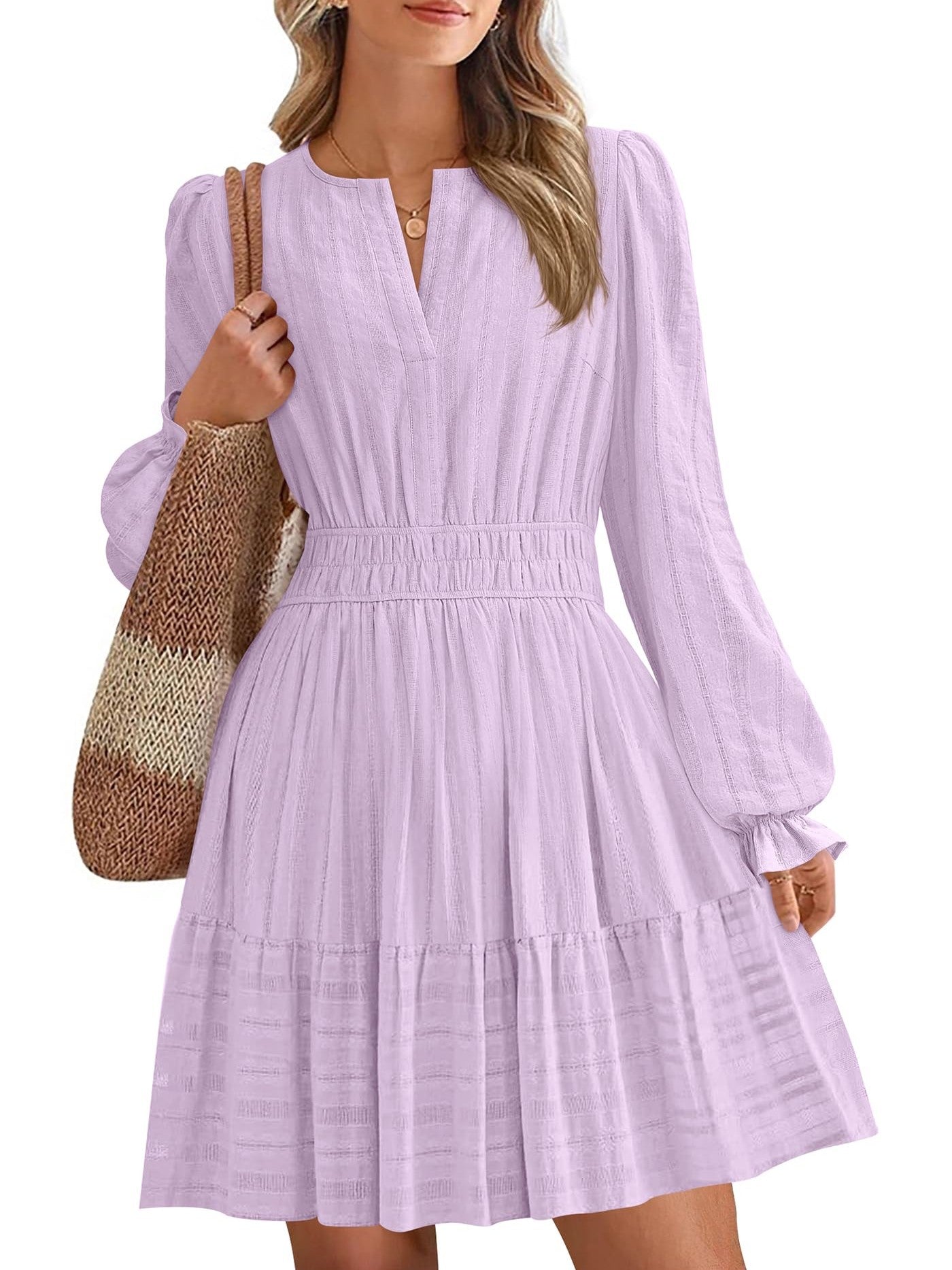 Women's Tiered Ruffle Hem V-Neck Dress(BUY 2 FREE SHIPPING)