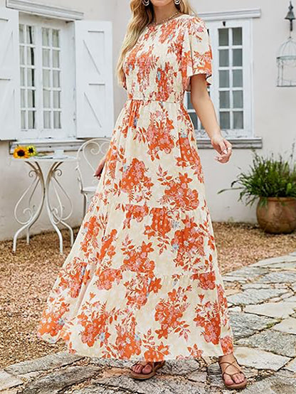 2026 Women's Summer Boho Pleated Waist-Defining Layered Maxi Skirt（BUY 2 FREE SHIPPING)
