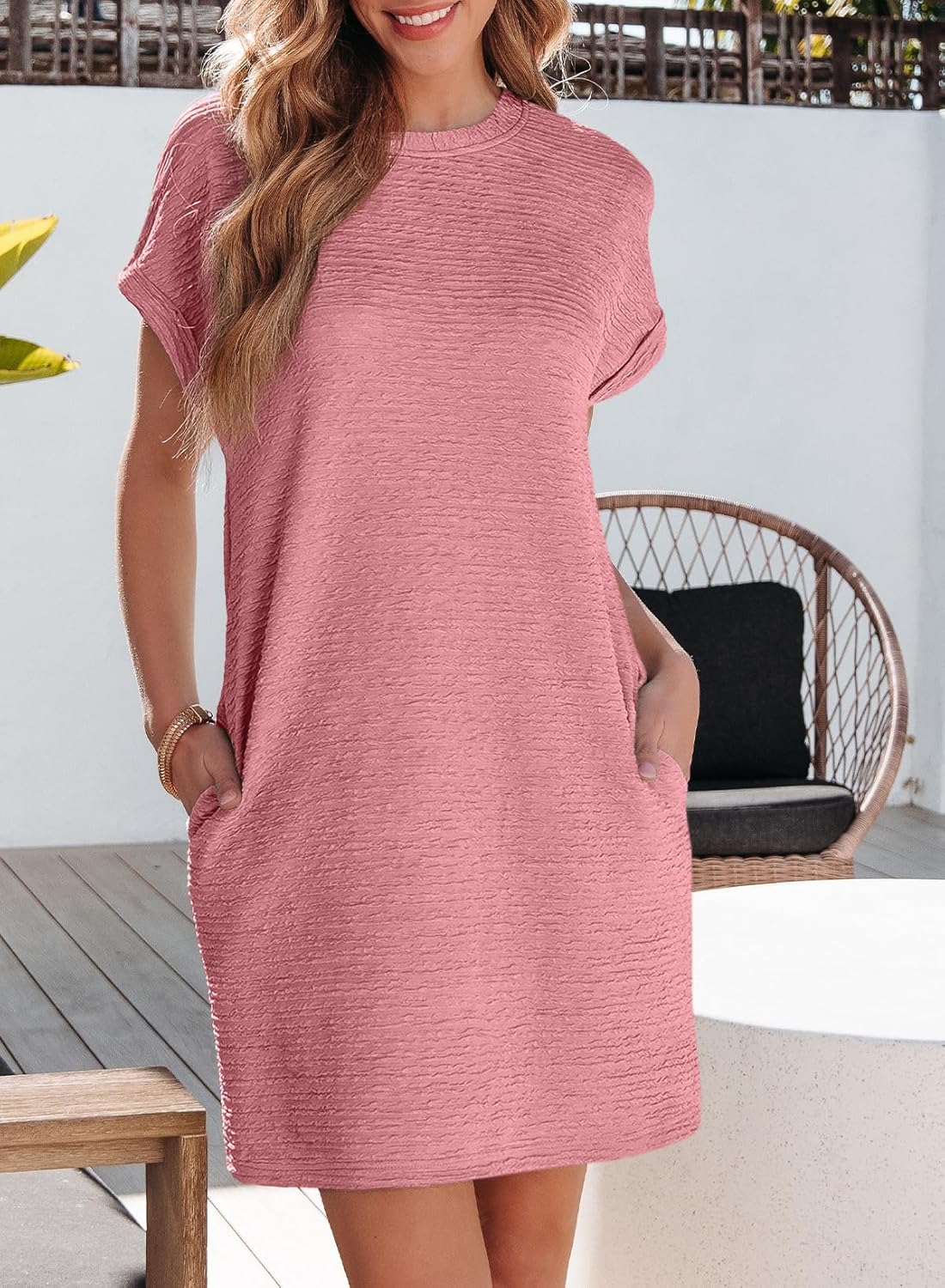 🔥Women's Lightweight Summer Short Sleeve Dress with Pockets