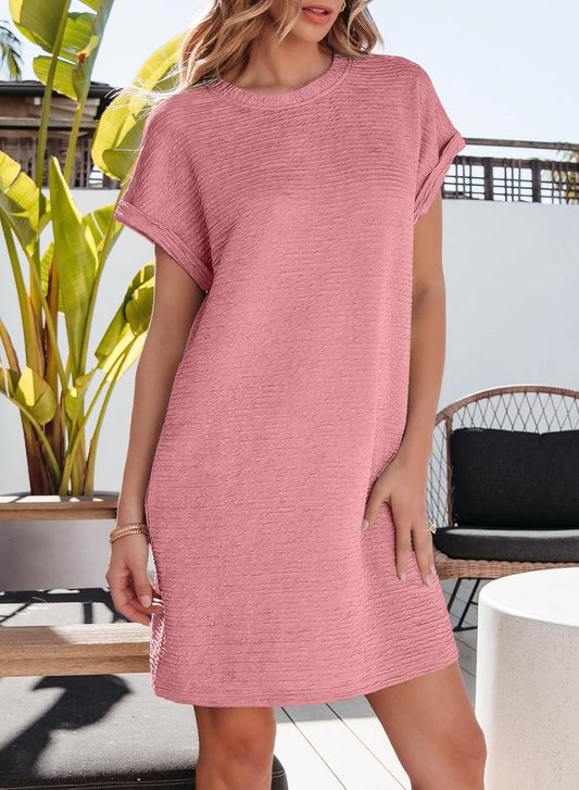 🔥Women's Lightweight Summer Short Sleeve Dress with Pockets