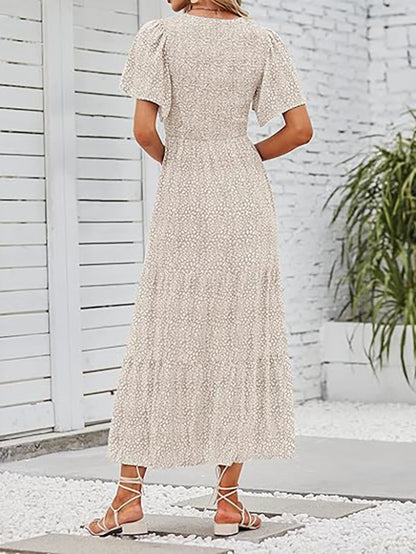 2026 Women's Summer Boho Pleated Waist-Defining Layered Maxi Skirt（BUY 2 FREE SHIPPING)