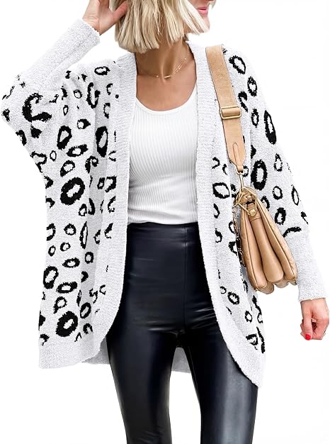 Leopard Cardigan for Women Knit Fall Fashion Clothes